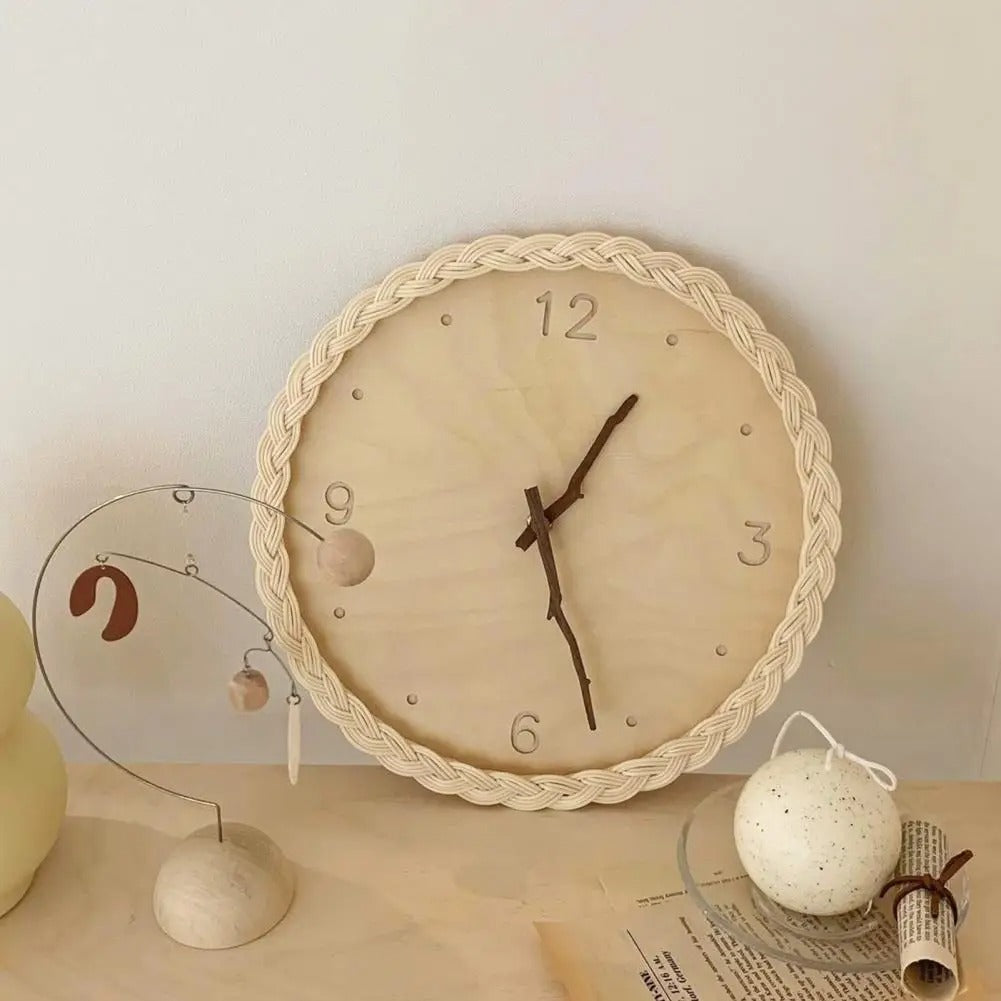 Woven Wood Wall Clock for UK interiors