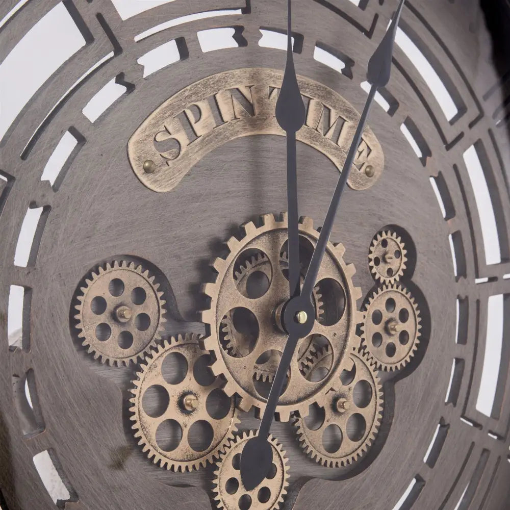 Spin Time Vintage Industrial Wall Clock – view 2