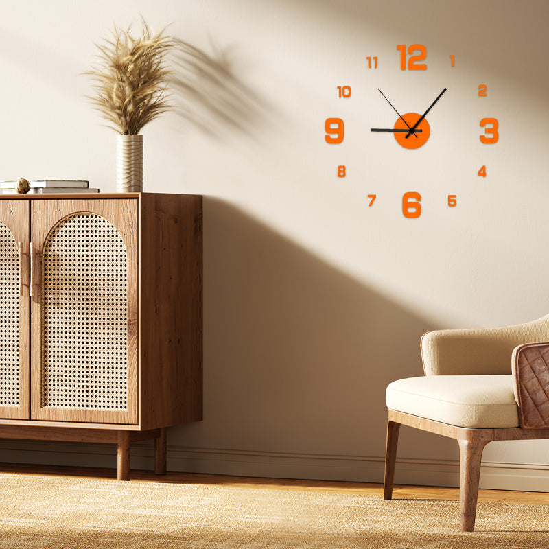 Minimalist 3D Numeral Wall Clock for UK interiors