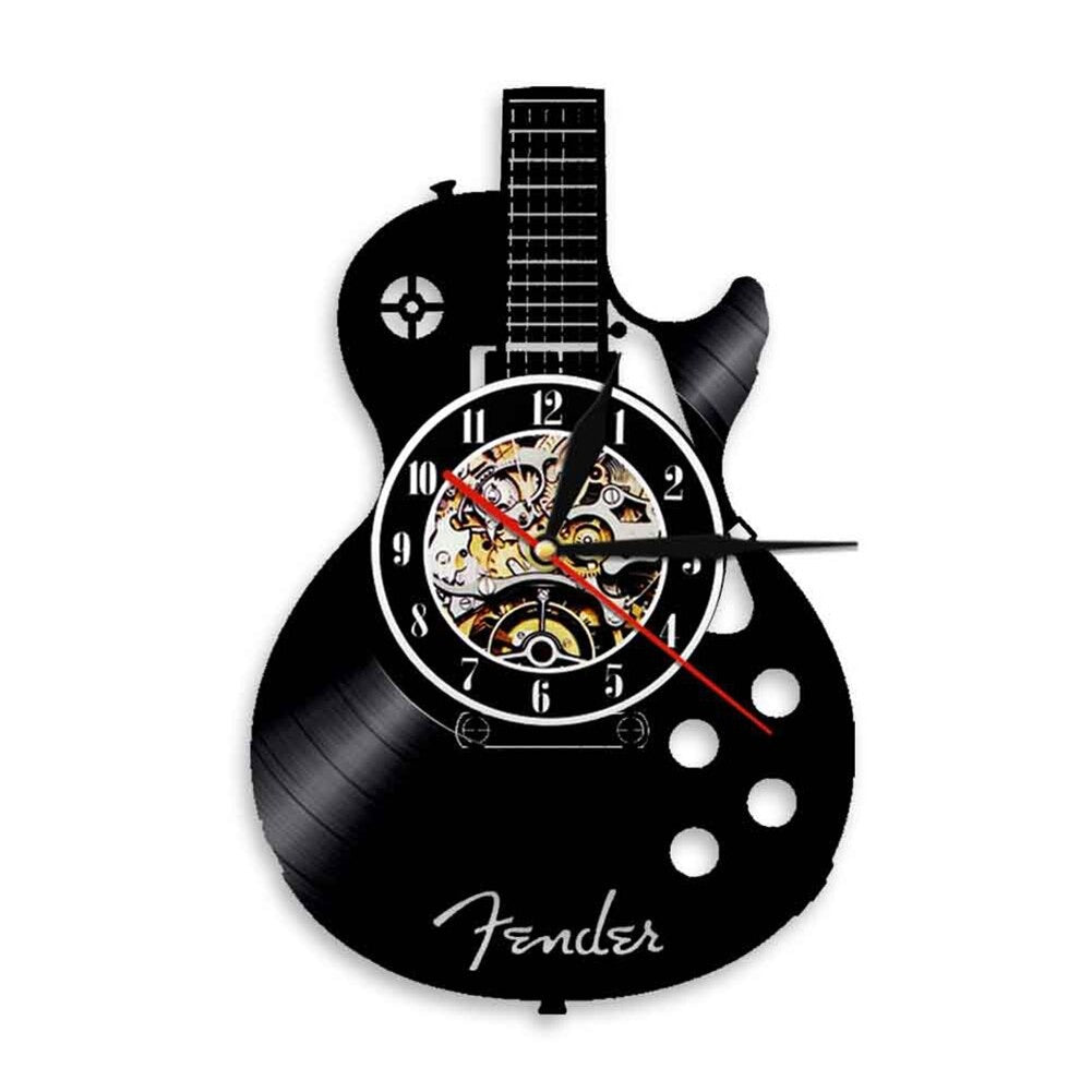 Vinyl Guitar Wall Clock for UK interiors