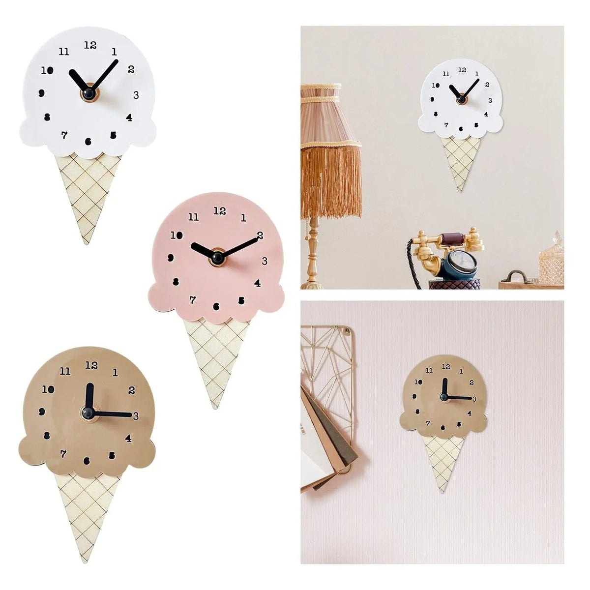 Ice Cream Cone Wall Clock – product view 4
