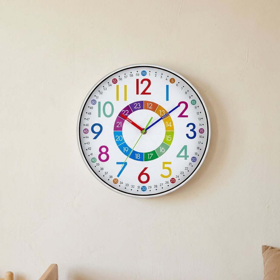 Illuminated Colourful Number Wall Clock – product image