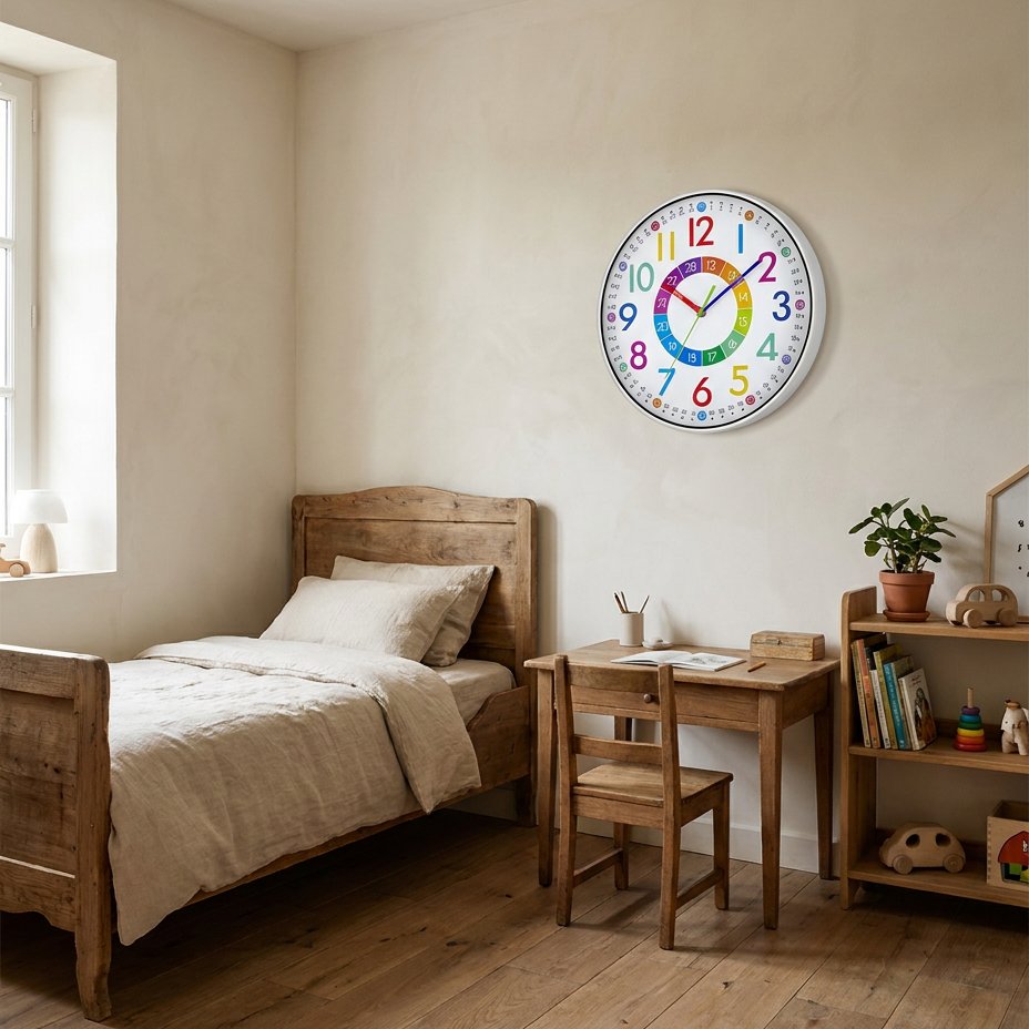 Illuminated Colourful Number Wall Clock – product view 2