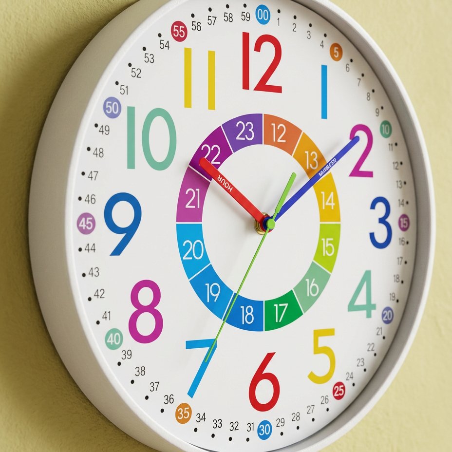 Illuminated Colourful Number Wall Clock – product view 3