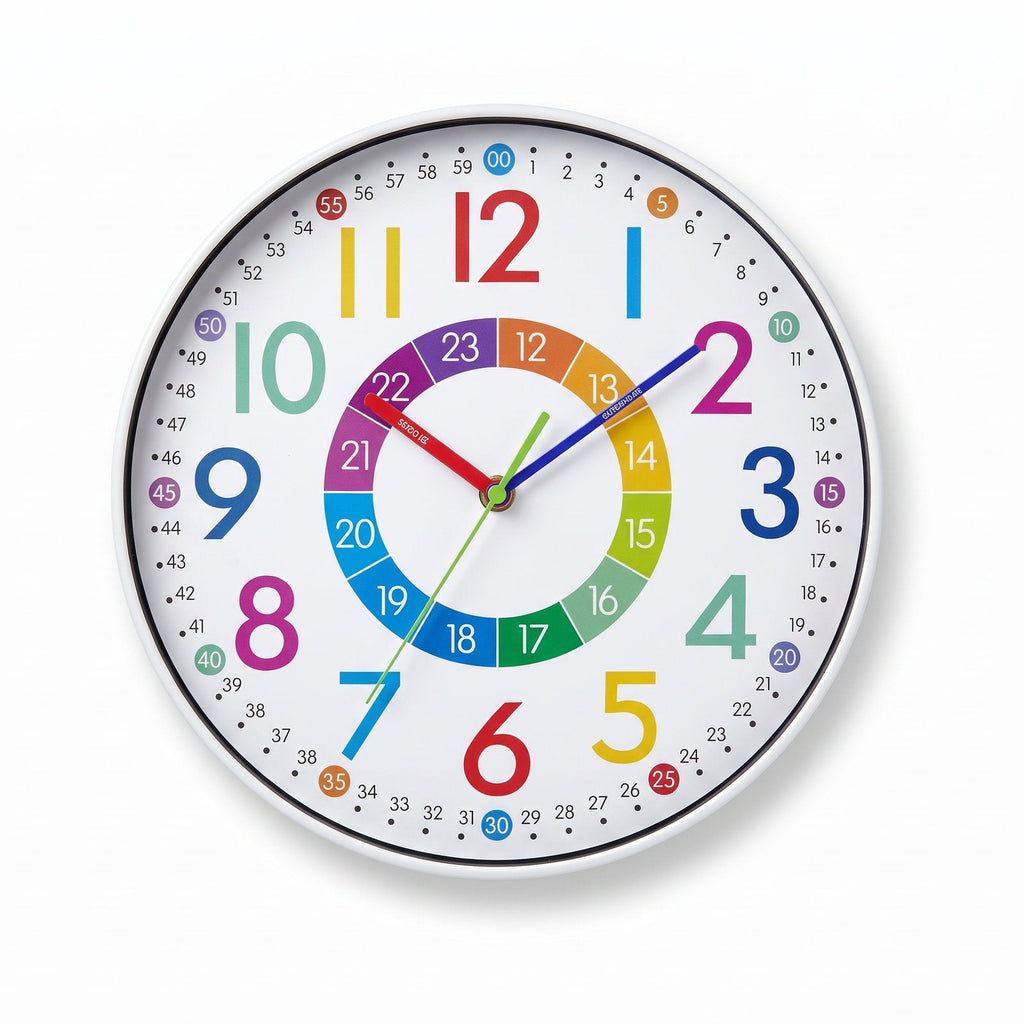 Illuminated Colourful Number Wall Clock – product view 5