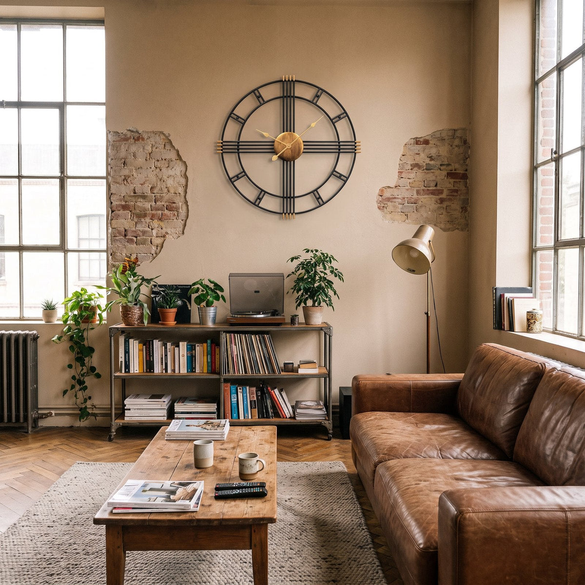 Industrial Metal Wall Clock – product view 2