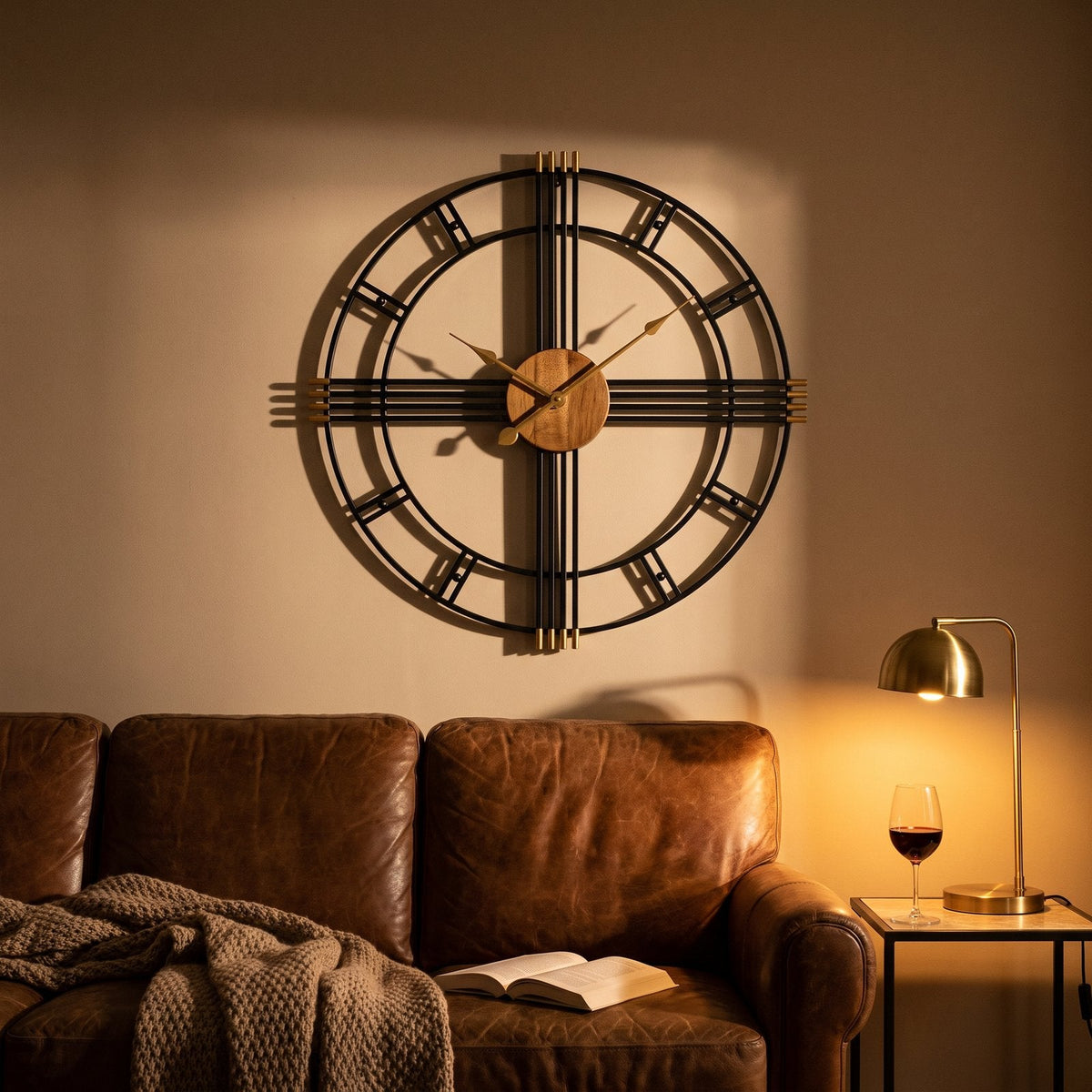 Industrial Metal Wall Clock – product view 3