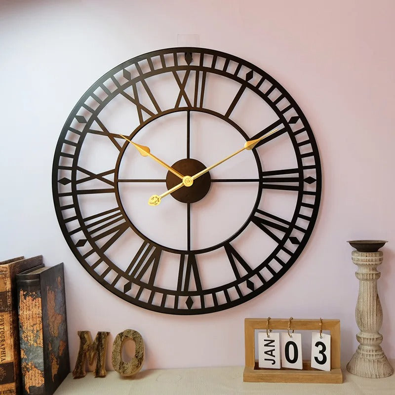 Industrial Roman Numerals Wall Clock – product image