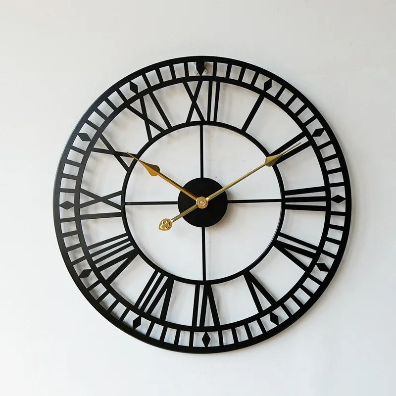 Industrial Roman Numerals Wall Clock – product view 2