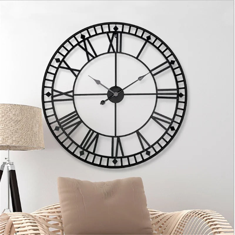 Industrial Roman Numerals Wall Clock – product view 3