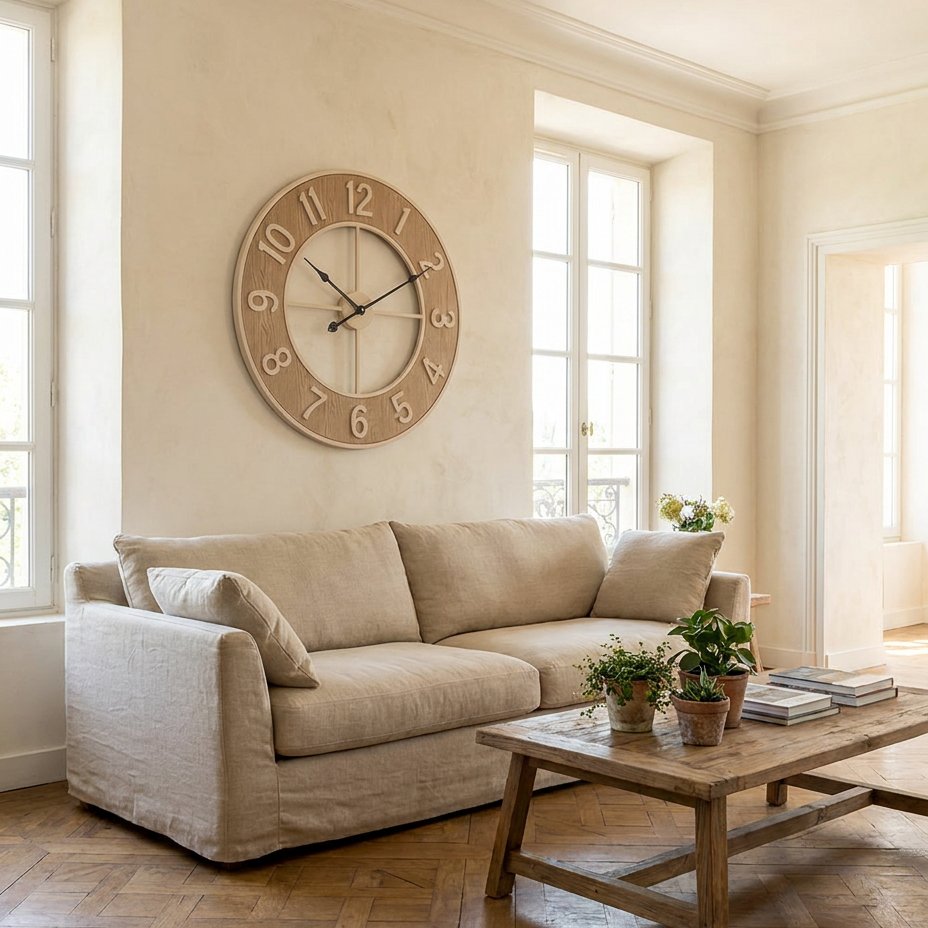 Industrial Wood Wall Clock – product view 2