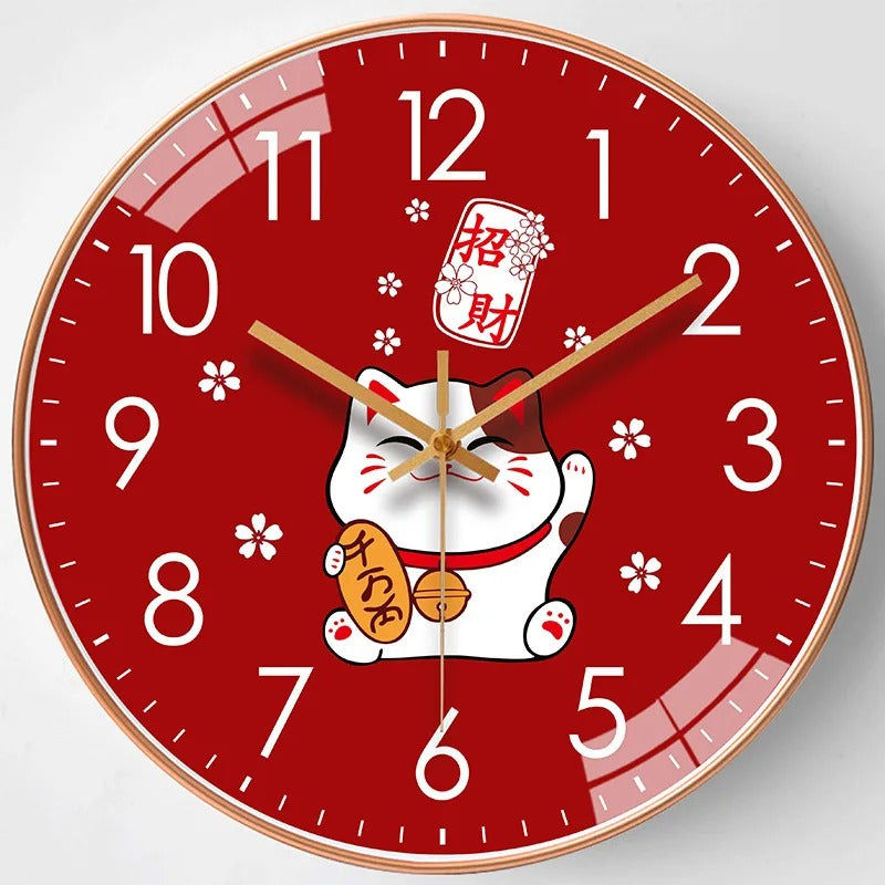 Japanese Cat Wall Clock – product view 3