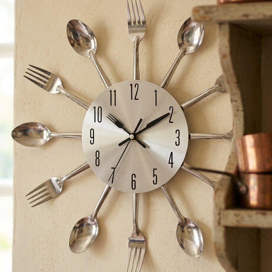 Kitchen Cutlery Wall Clock – product view 3
