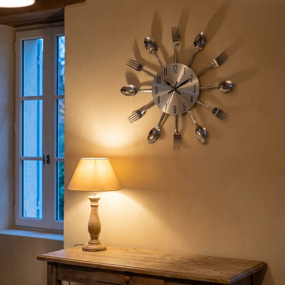Kitchen Cutlery Wall Clock – product view 4