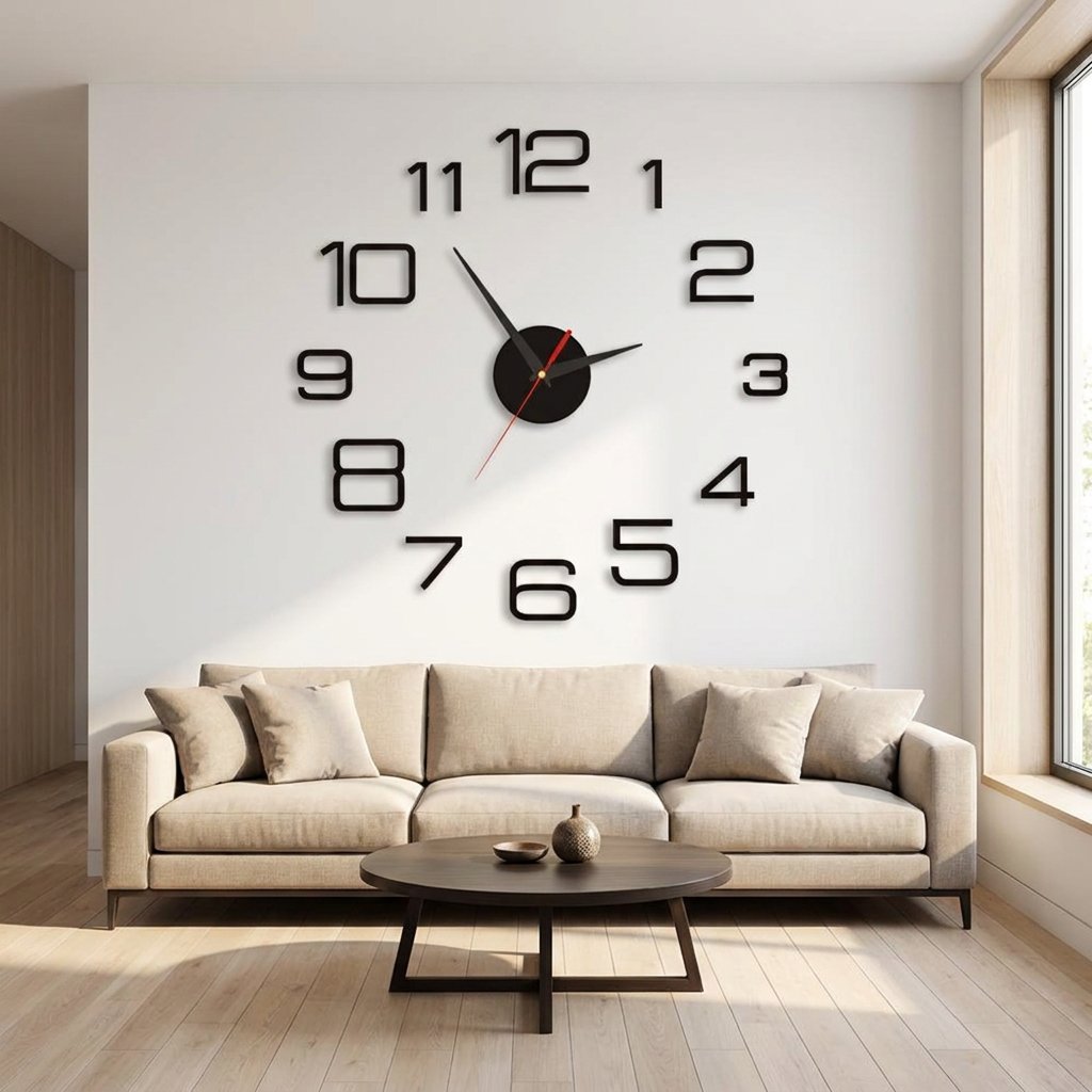 Large Modern Numbers Wall Clock – product view 2
