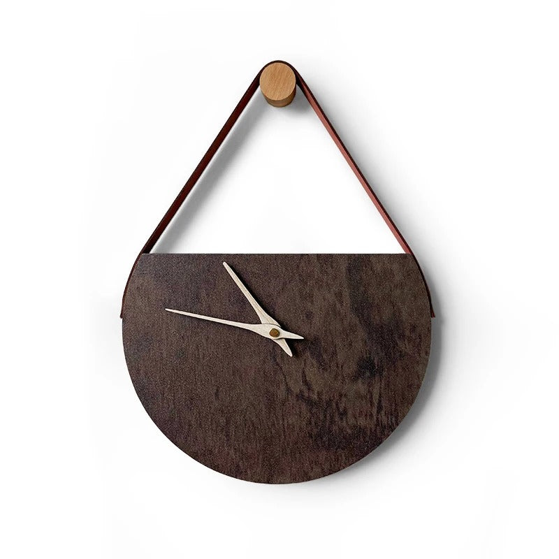 Leather Hanging Wall Clock – product view 6