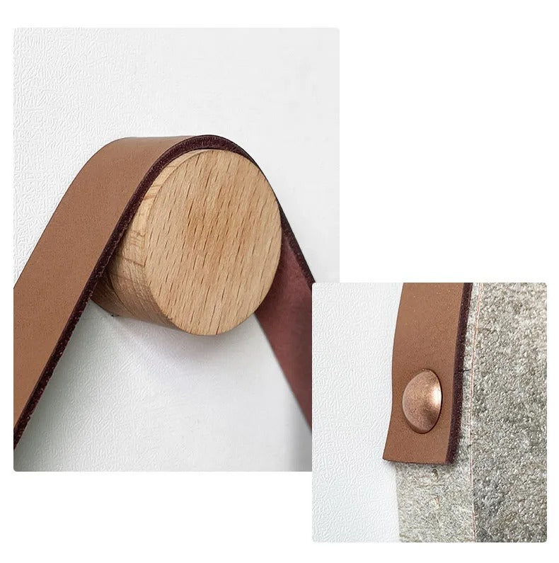 Leather Hanging Wall Clock – product view 9