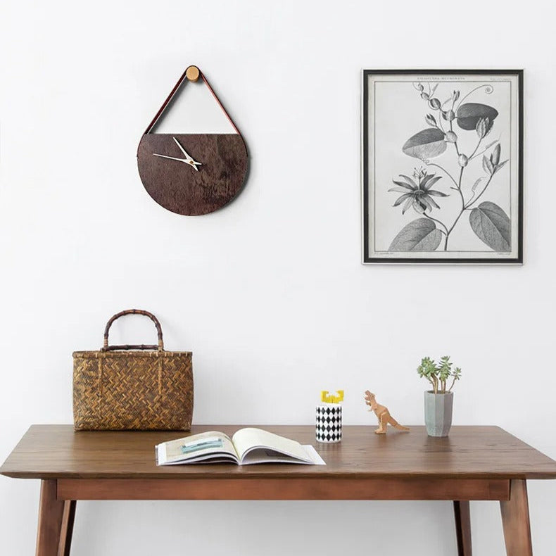 Leather Hanging Wall Clock – product view 10