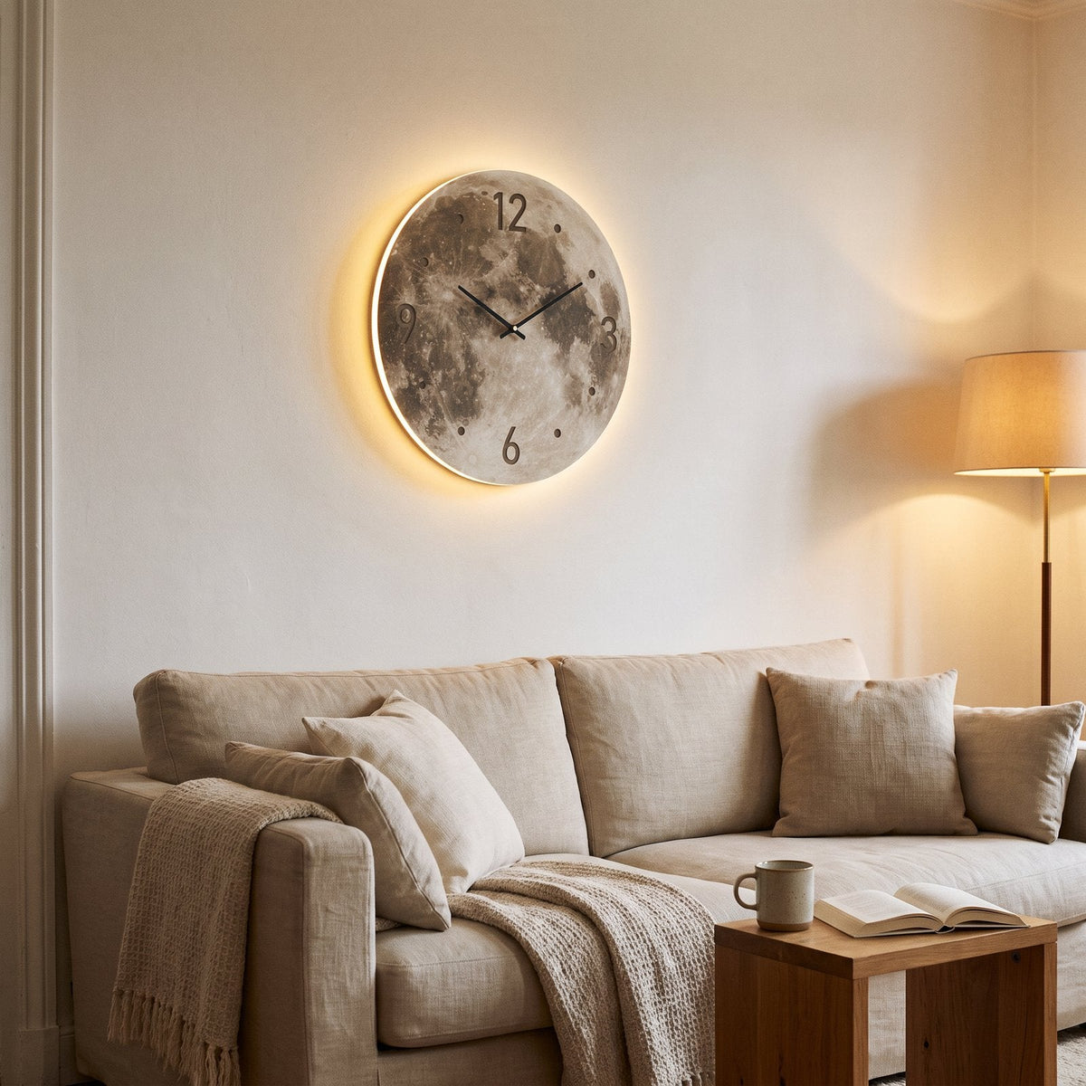 LED Lunar Wall Clock – product image