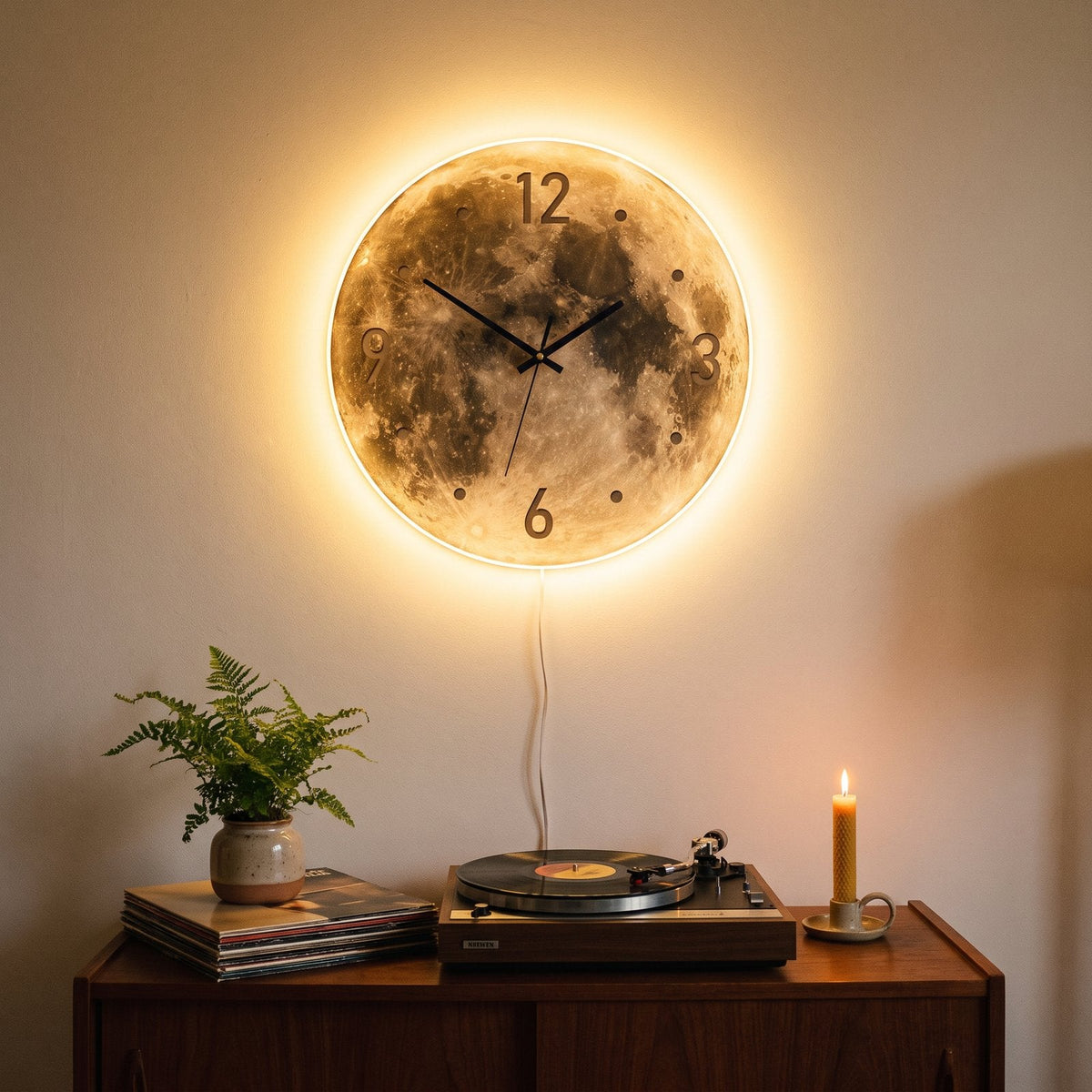 LED Lunar Wall Clock – product view 4