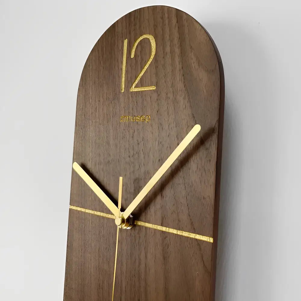 Linéa Walnut and Gold Pendulum Wall Clock – view 6
