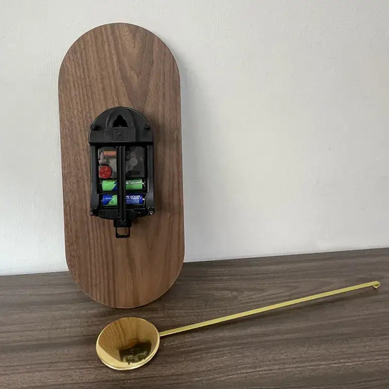 Linéa Walnut and Gold Pendulum Wall Clock – view 7