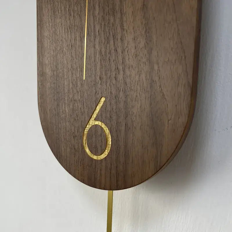 Linéa Walnut and Gold Pendulum Wall Clock – view 8