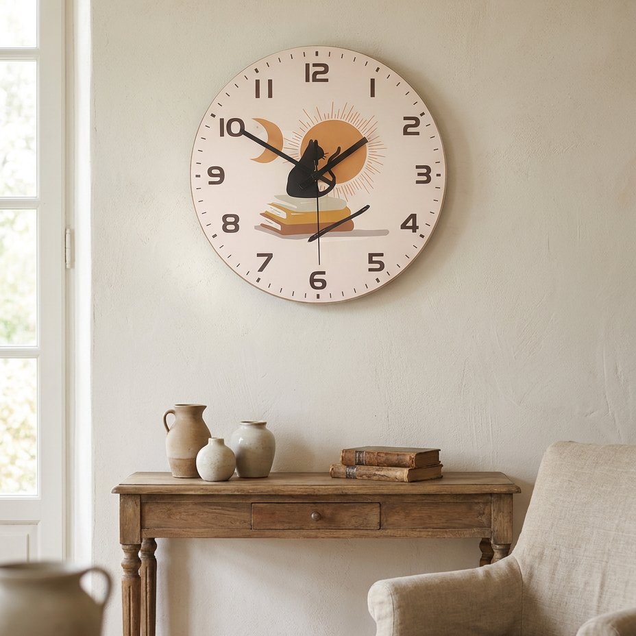 Literary Cat Wall Clock – product image