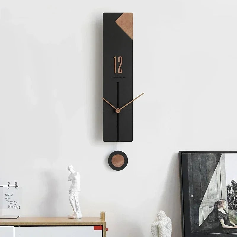 Long Wood Wall Clock – product image