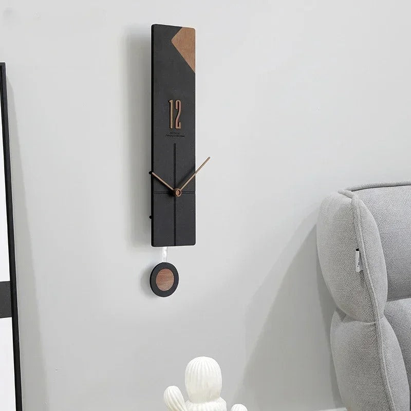 Long Wood Wall Clock – product view 3