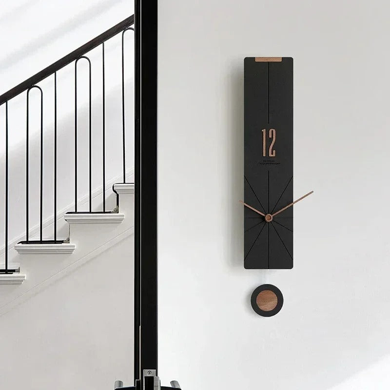 Long Wood Wall Clock – product view 4