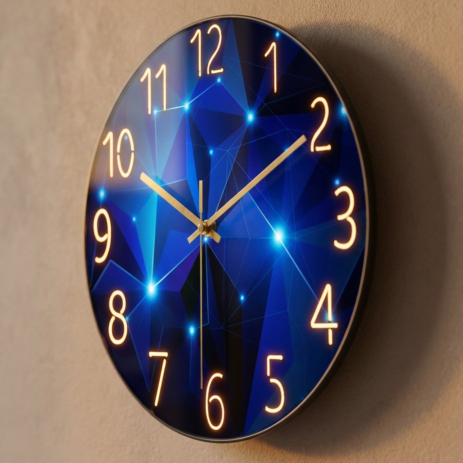 Luminous Geometric Wall Clock – product view 3