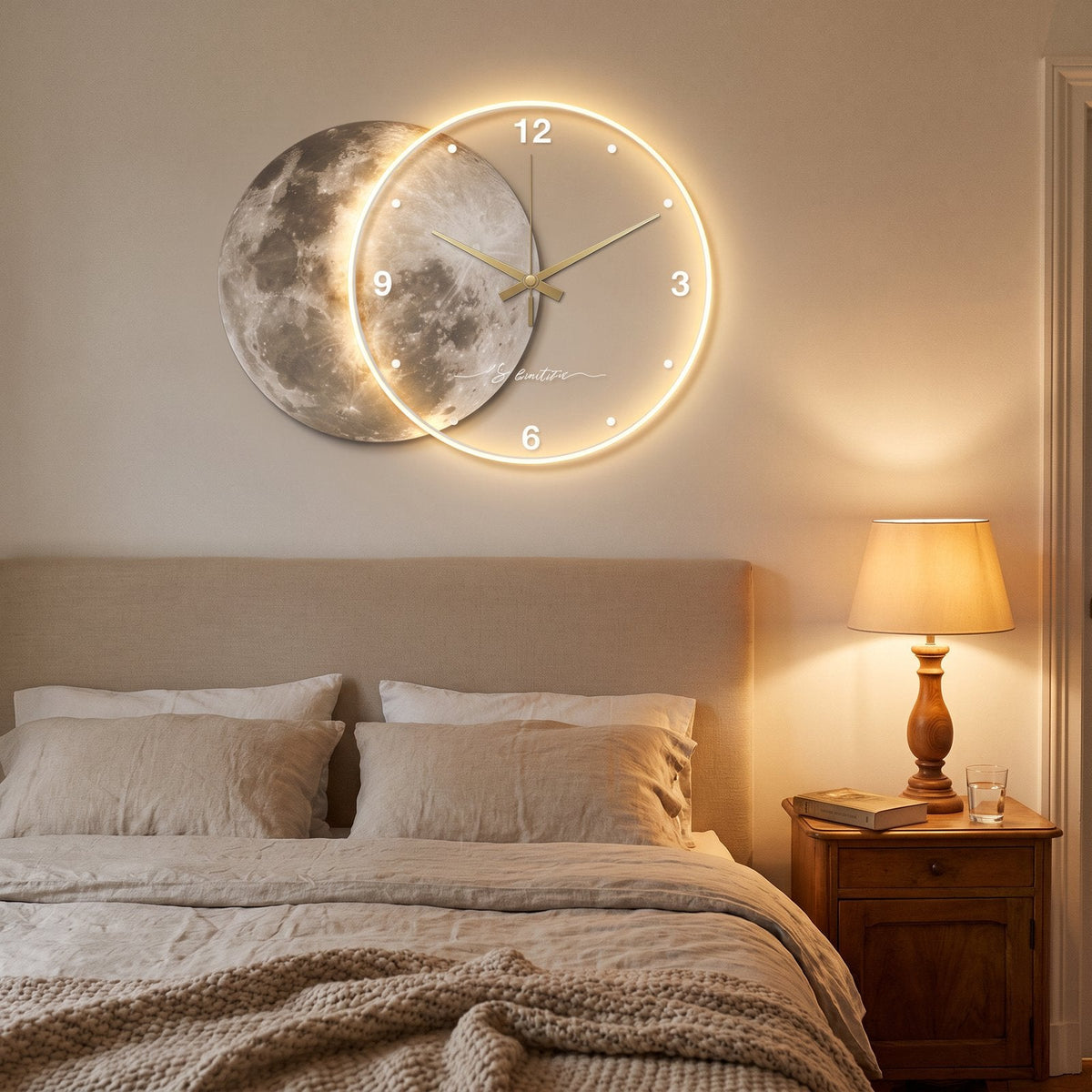 Luminous Moon Wall Clock – product view 3