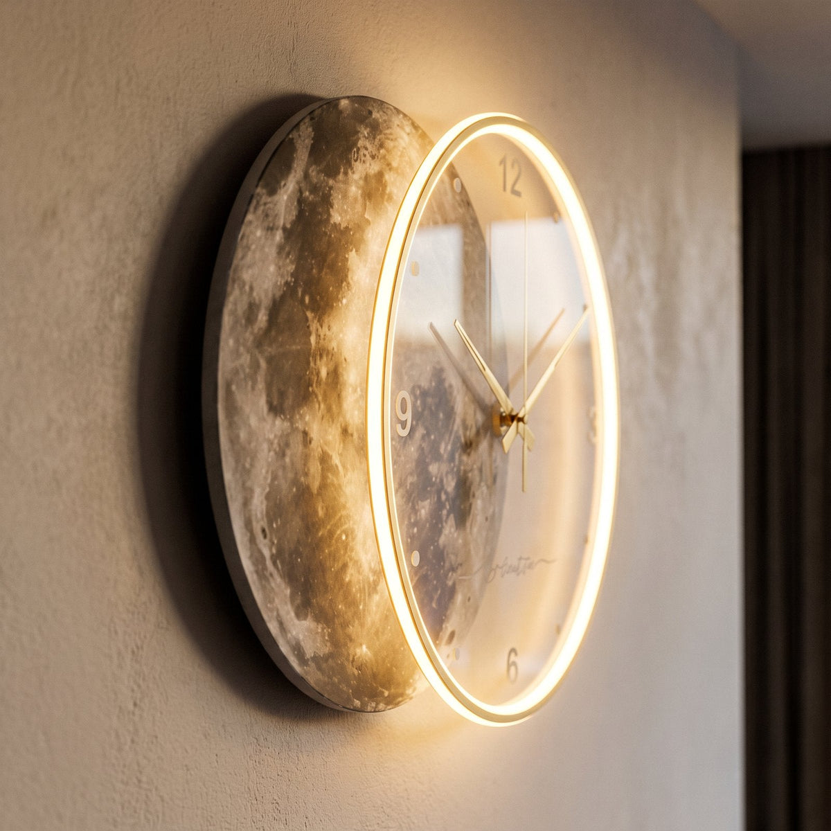 Luminous Moon Wall Clock – product view 7
