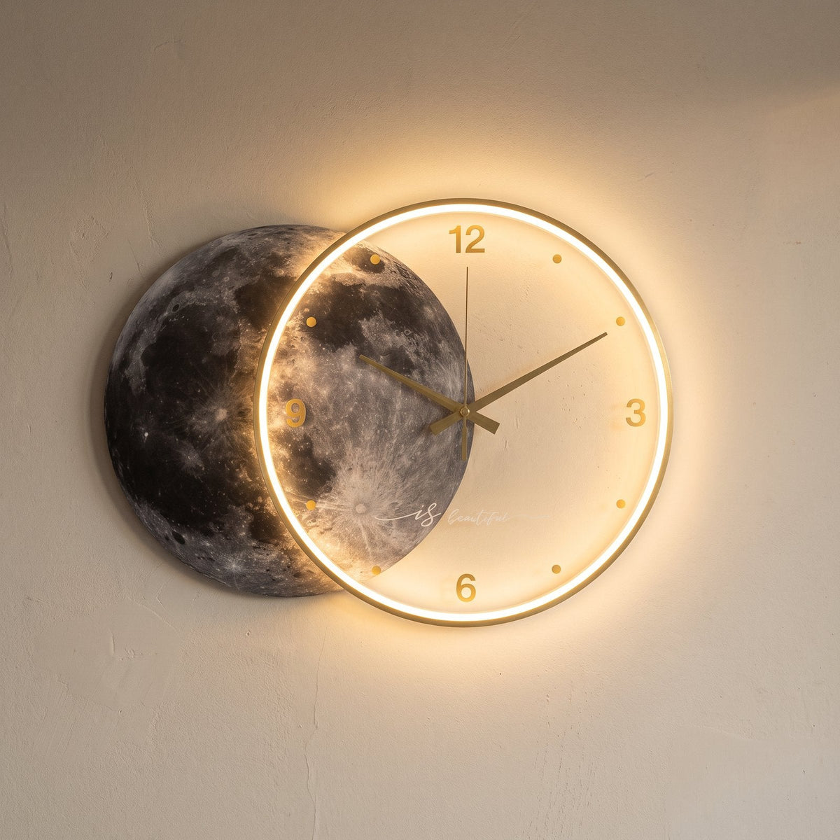 Luminous Moon Wall Clock – product view 10