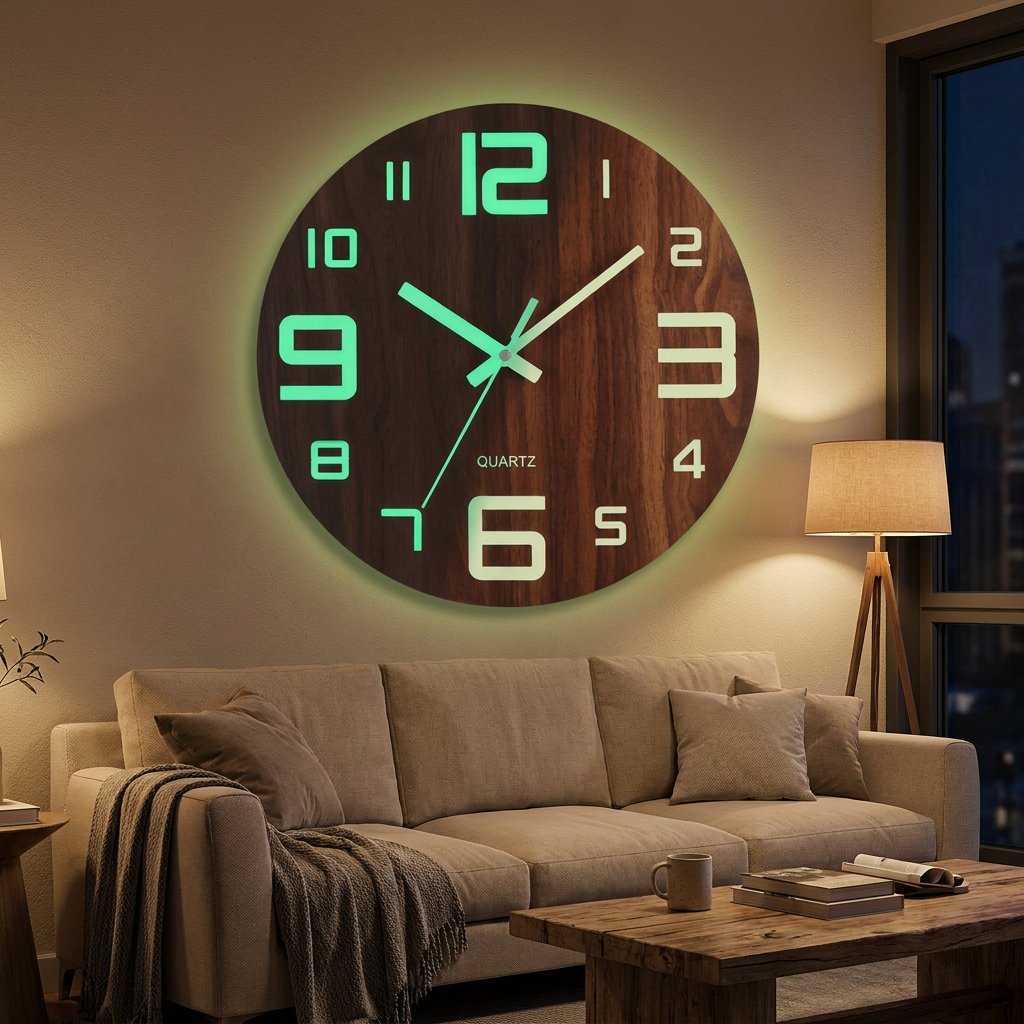 Luminous Numbers Wall Clock – product view 2