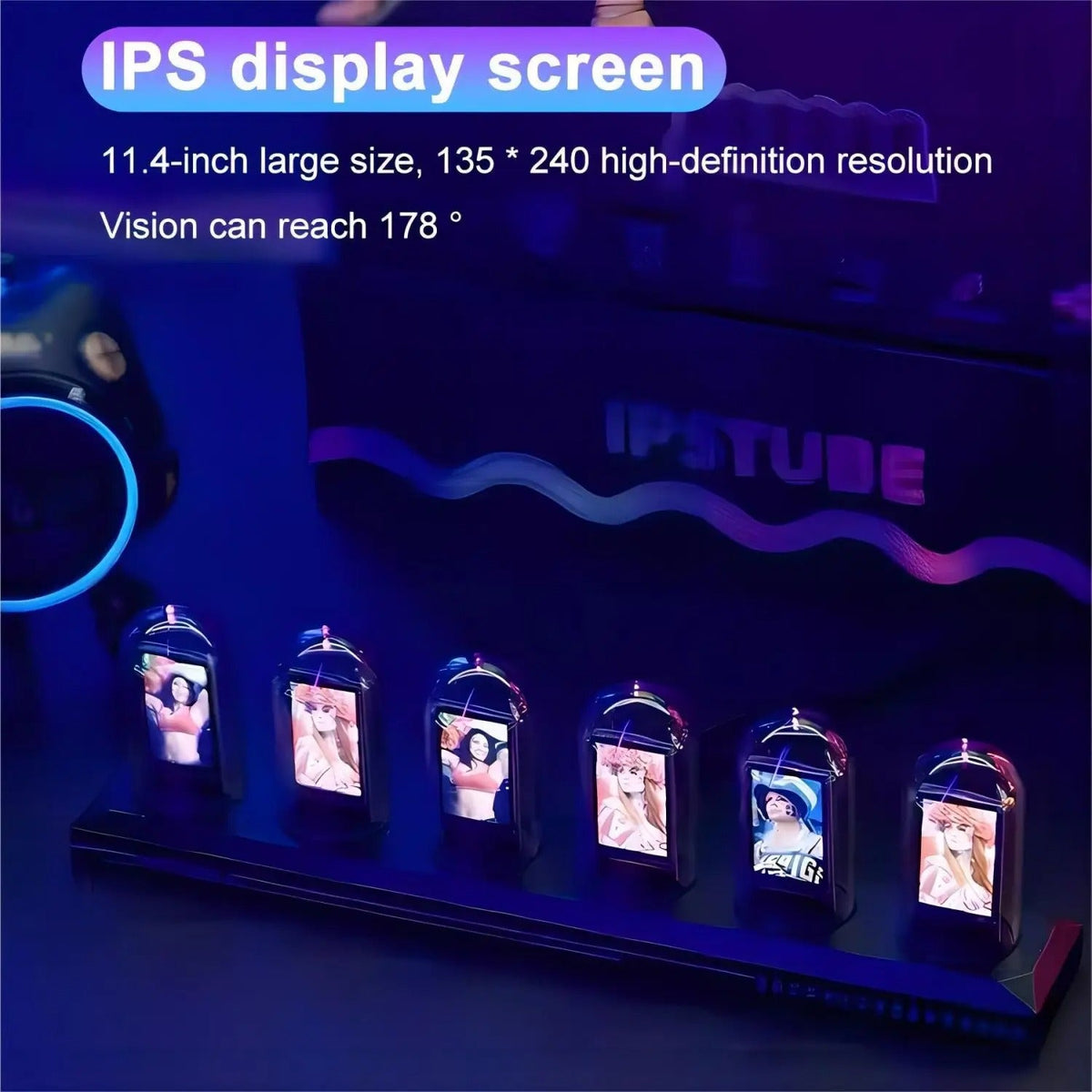 Luminous Tubes Wall Clock – product view 3