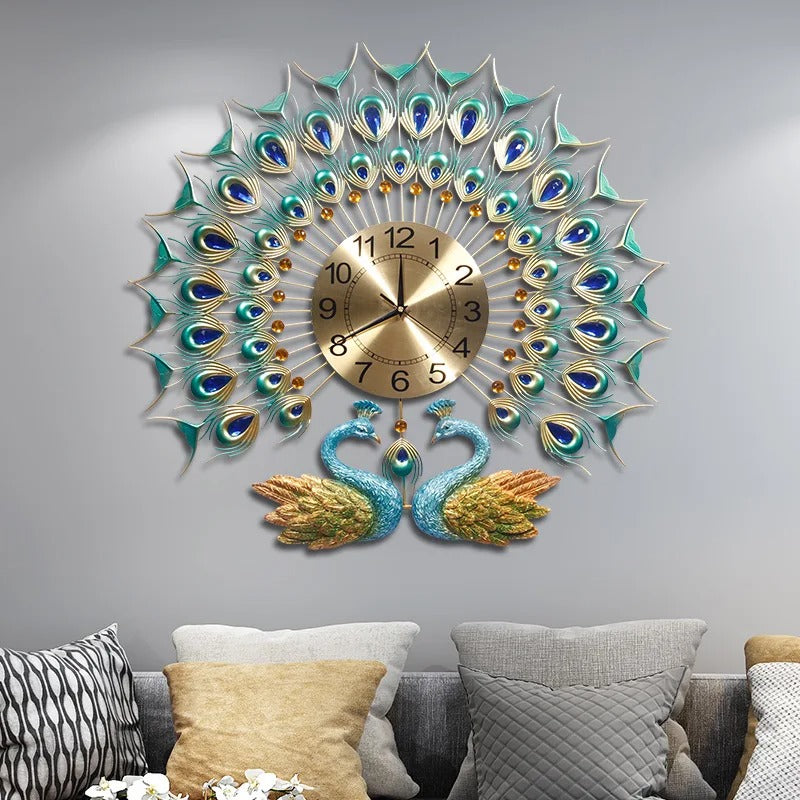 Luxurious Peacock Wall Clock – product image