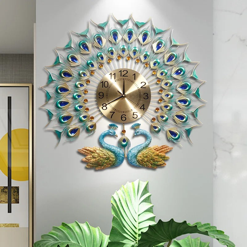 Luxurious Peacock Wall Clock – product view 2