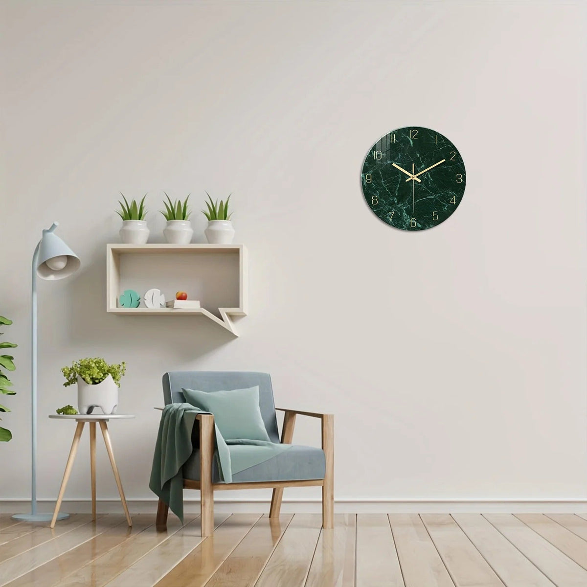 Green Marble Wall Clock for UK interiors