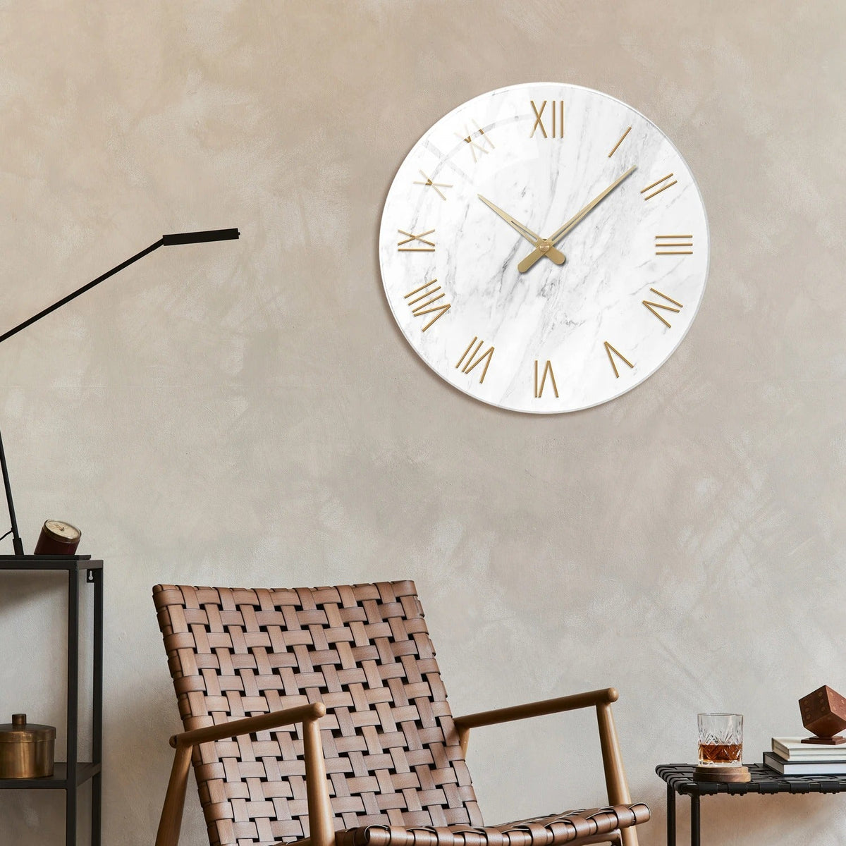 Marble Roman Numeral Wall Clock – product image