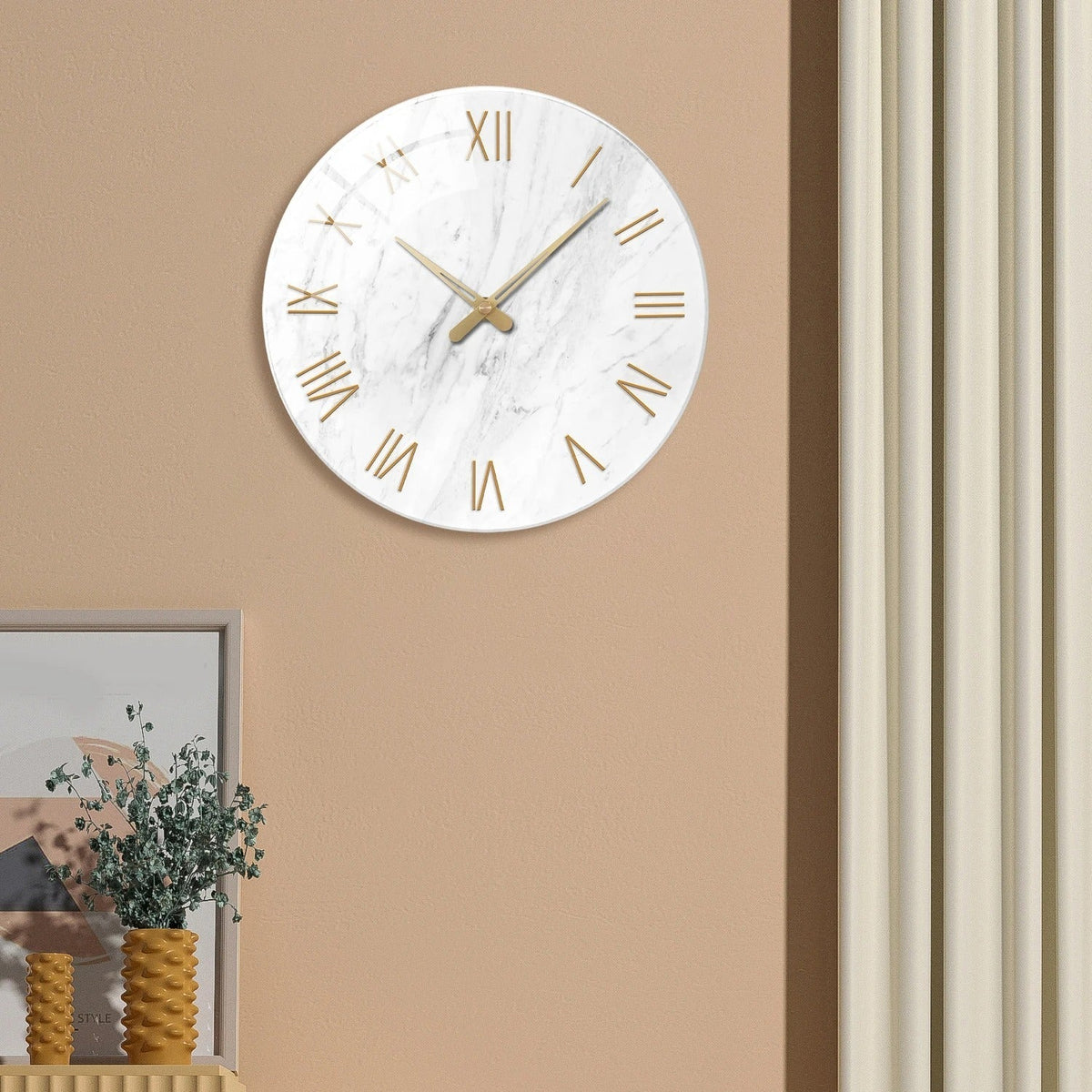 Marble Roman Numeral Wall Clock – product view 5