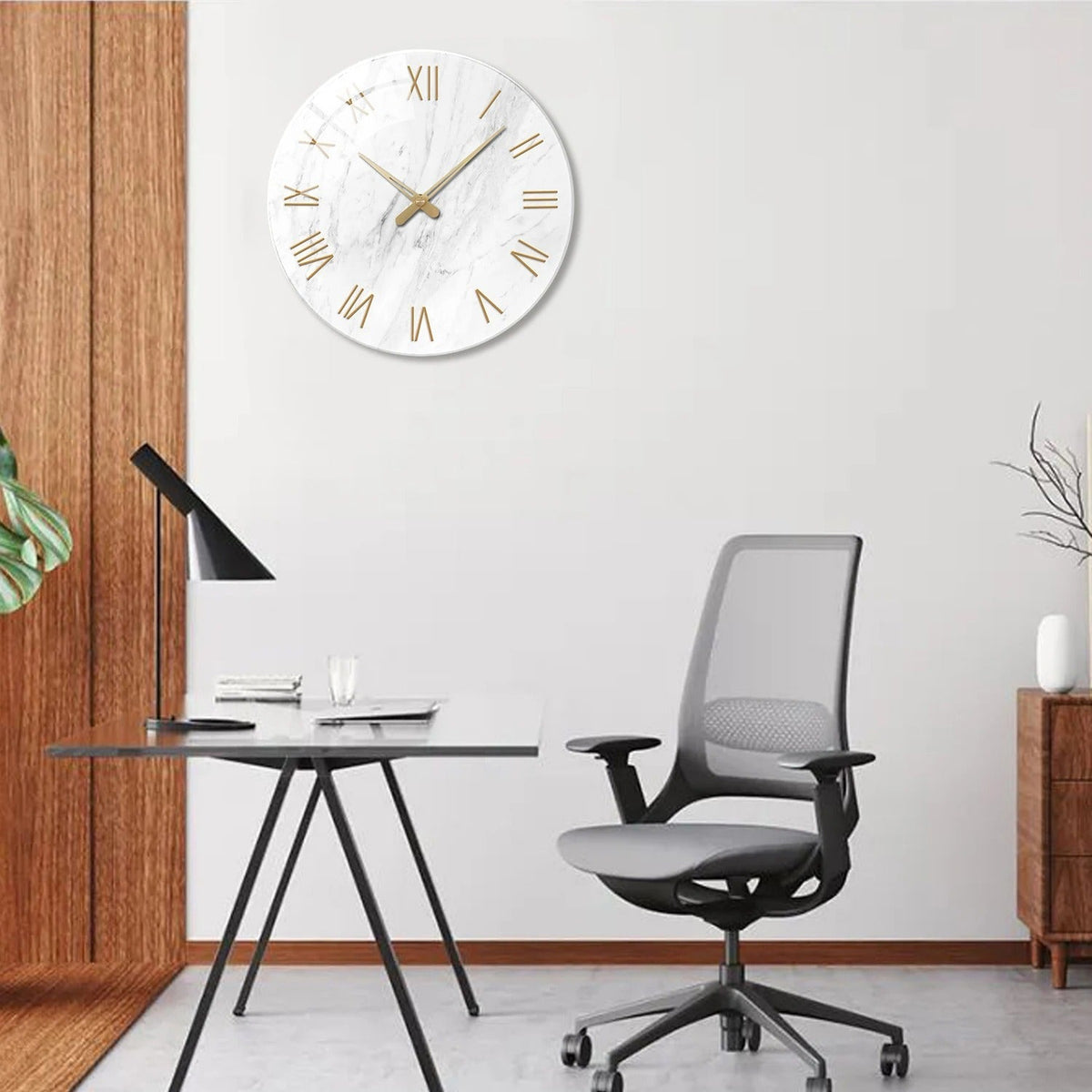 Marble Roman Numeral Wall Clock – product view 6