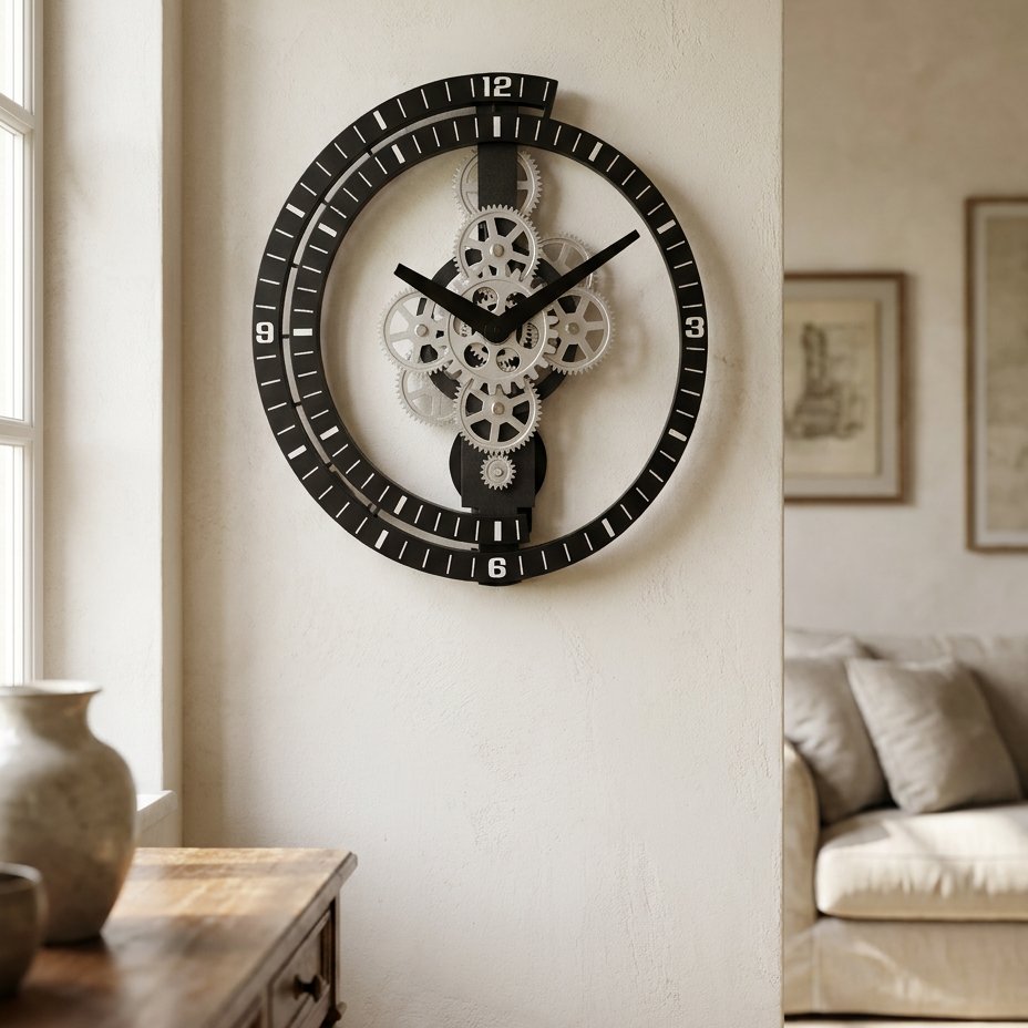 Metal Cogs Wall Clock – product image