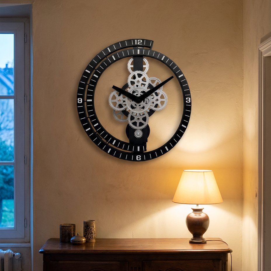 Metal Cogs Wall Clock – product view 4