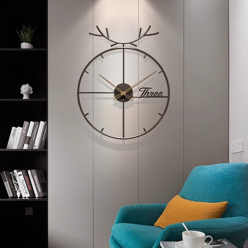 Metal Deer Wall Clock – product image