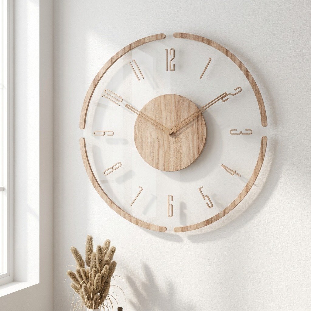 Minimal Wood Wall Clock – product image