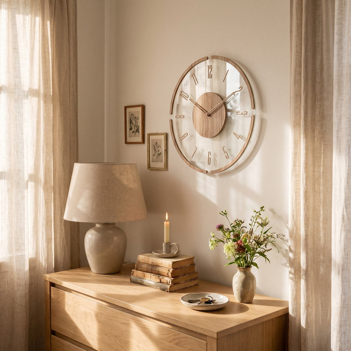 Minimal Wood Wall Clock – product view 2