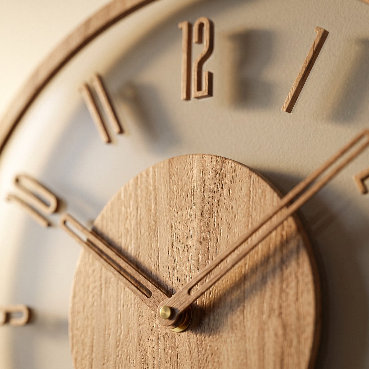 Minimal Wood Wall Clock – product view 4