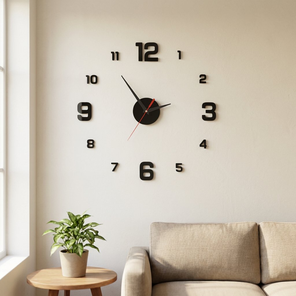 Minimalist 3D Numeral Wall Clock – product view 6
